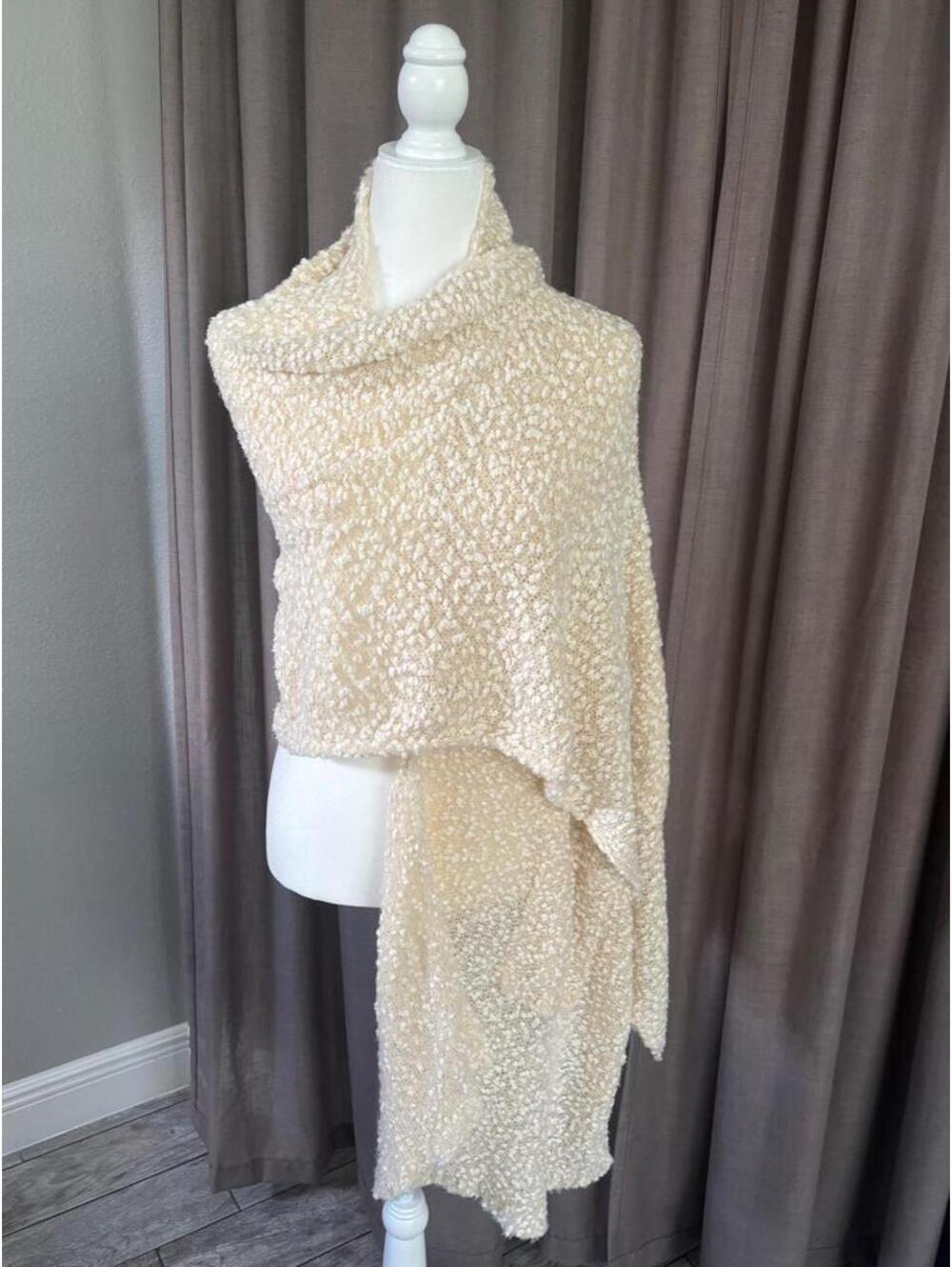 DEMDACO Giving Collection Cream Textured Shawl Pocket Wrap